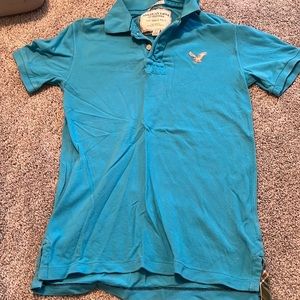 American Eagle vintage fit blue polo shirt size small